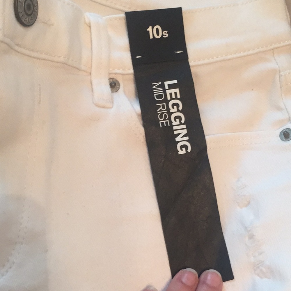 White distressed Legging Jeans Mid Rise